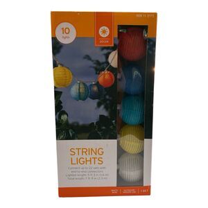 NEW Paper Lantern String Lights Colorful Round Globe Lantern Indoor/Outdoor